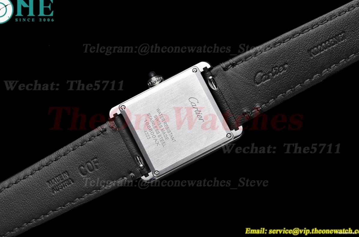 Tank Must Black Quartz On K11F dial White Leather Strap Small 0517